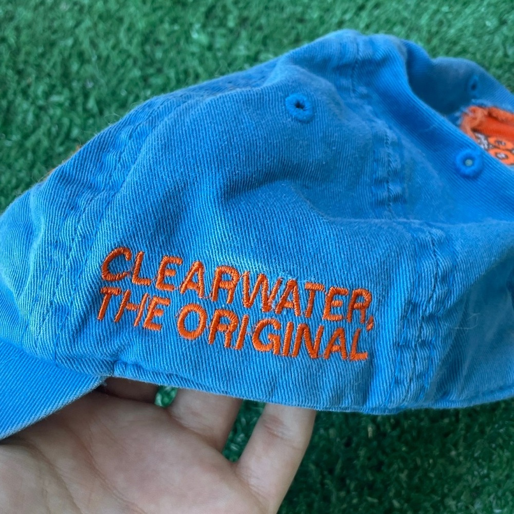 Hooters Bright Blue Cap with Orange Logo Patch - Picture 4 of 7